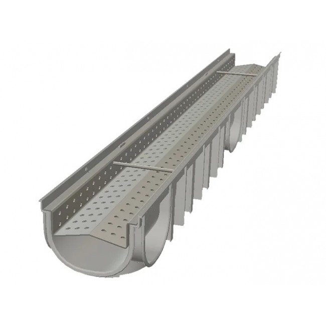 Caniveau Extérieur Plastique Avec Grille - 50 Cm, Pour Drainage Jardin, Terrasse, Allée (Lot De 5)