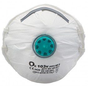 Masques respiratoires coqués avec valve FFP3 BLS 103 V NR D - x10 BLS