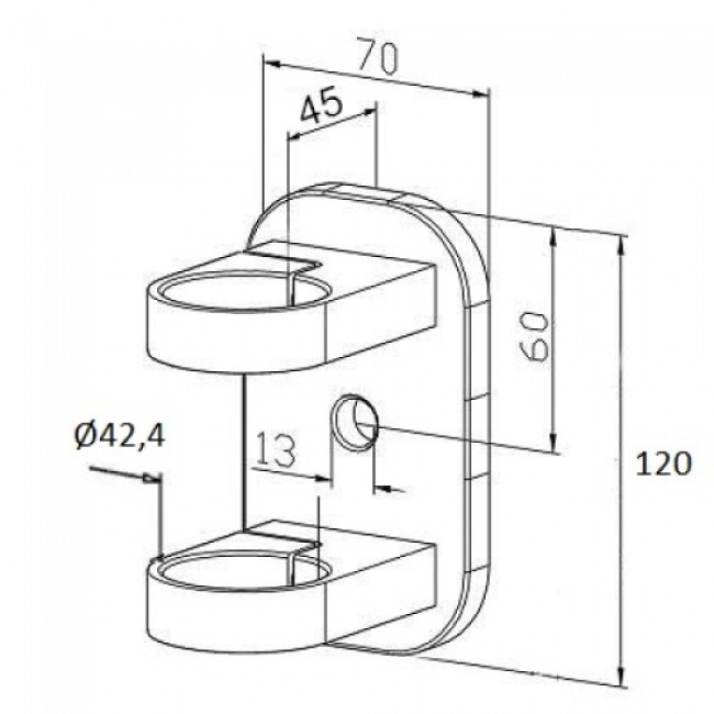 schema Support mural pour poteau garde-corps rond diamètre 42,4 mm .jpg Design Production