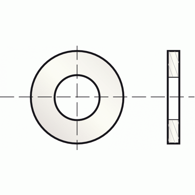 Rondelle plate large inox - Ø 10 mm - Boîte de 100 - Acton