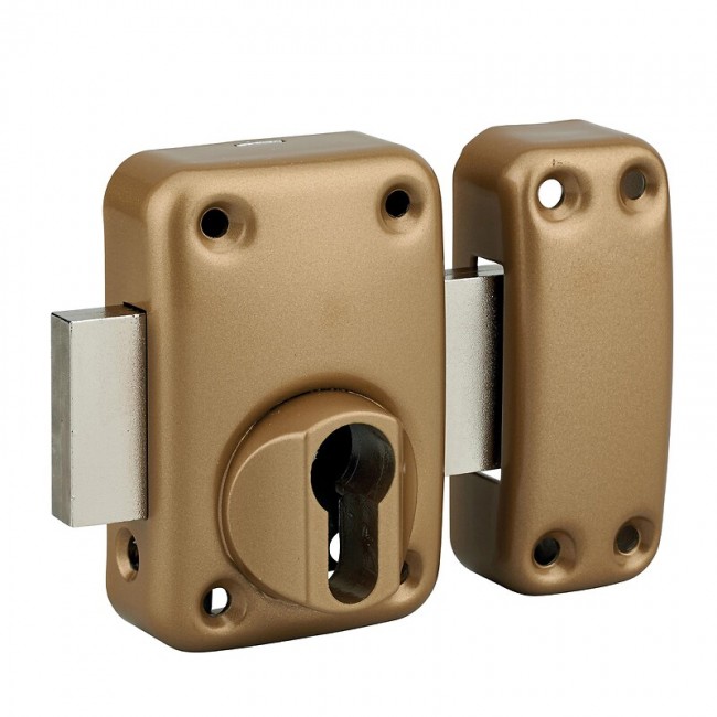 Verrou de porte - sans cylindre - or - Capital - Bricozor.jpeg FTH THIRARD