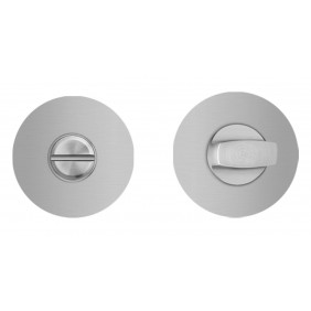 Paire de rosaces affleurantes rondes en inox satiné - série EZ180 - condamnation KARCHER DESIGN