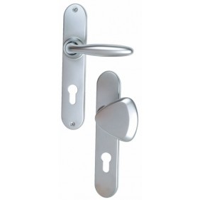 Poignées de porte palière sur plaques clé I - aluminium - Opera VACHETTE