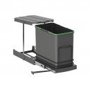 Poubelle de tri sélectif Recycle pour cuisine -1 x 24L -gris anthracite EMUCA