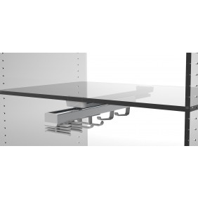 Porte-accessoires coulissant multi-modules sous étagère - gris AMBOS