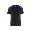 T-shirt de travail bicolore 100% coton 3379 - noir et bleu roi BLAKLADER