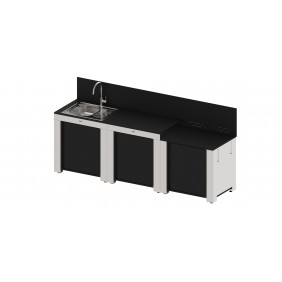 Ensemble cuisine Classic - 3 modules noir et inox ENO