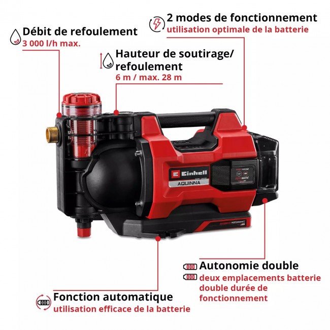 Pompe d'arrosage auto sans fil - 2,8 bar - AQUINNA 18:30 F LED AUTOMATIQUE - Power X-Change 2.jpeg EINHELL