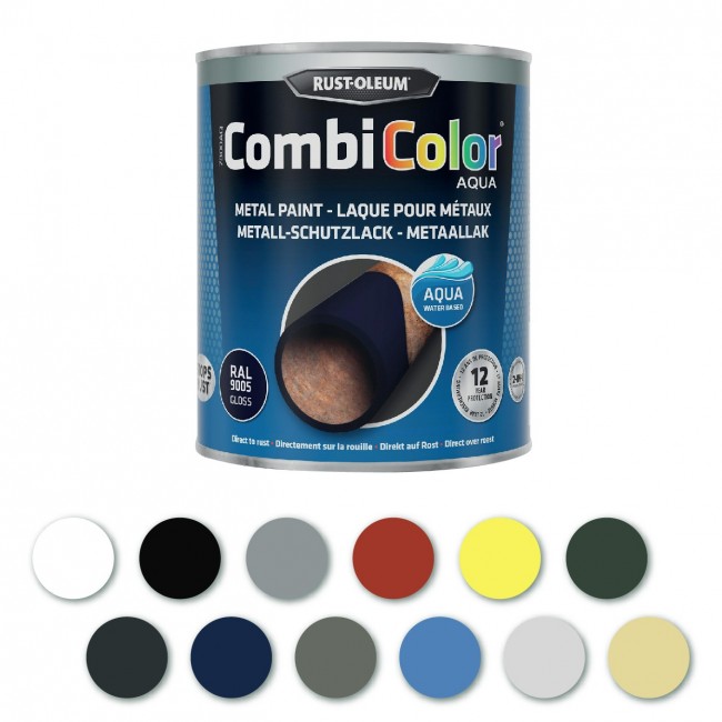 Peinture antirouille - 2 en 1 - sans solvant - CombiColor Aqua - 0,75L