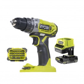 Perceuse à percussion sans fil 18V ONE+™ + 2 batteries 2Ah et 31 accessoires - R18PD2-220SA31 RYOBI