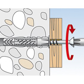 Chevilles nylon fixation légère UX avec collerette FISCHER