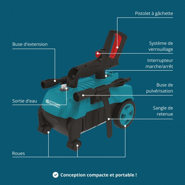 Nettoyeur haute pression 1600W - 130 bar - KS PW130H - Bricozor 6.jpeg KONNER & SOHNEN