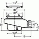 schéma Bonde de douche 90 mm capot chromé - sortie horizontale - Tempoplex VIEGA