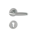 Poignées de porte sur rosaces rondes Verona - aluminium finition inox HOPPE