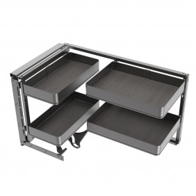 Chariot d'angle extractible pour meuble de cuisine anthracite Harmony EMUCA