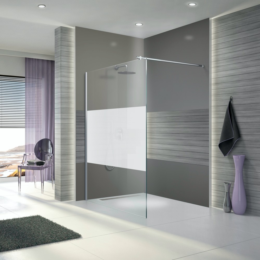 Paroi de douche à l'italienne Open 2 verre sérigraphié 90 cm LEDA