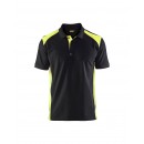 Polo de travail en coton piqué 3324 - noir et jaune fluo BLAKLADER