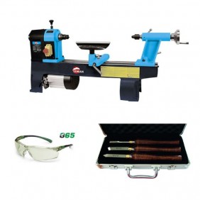 Pack tour à bois 580W - 406mm - TAB040 + coffret de gouges et lunettes OFFERTS LEMAN