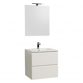 Meuble de salle de bains et miroir -Adele suspendu 60 cm - Blanc BATHDESIGN