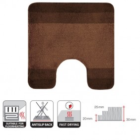 Tapis de WC - 55x55cm - Marron - Microfibre - antidérapant - Balance SPIRELLA