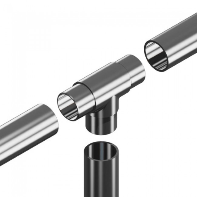 Raccord en T - 3 départs pour tube Ø 42,4 x 2 mm - inox2.jpg Design Production
