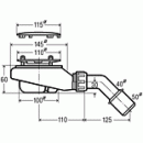 schéma Bonde de douche 90 mm capot chromé - sortie à 45°- Tempoflex VIEGA