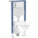 Pack WC suspendu Duofix Sigma 12 avec cuvette Renova TurboFlush et plaque Sigma01 GEBERIT