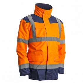 Parka 4 en 1 KANATA - parka + veste thermique - orange et bleu marine Coverguard