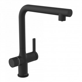 Mitigeur cuisine à eau gazeuse avec refroidissement et filtration - noir mat - AQUASTAR PREMIUM SCHÜTTE