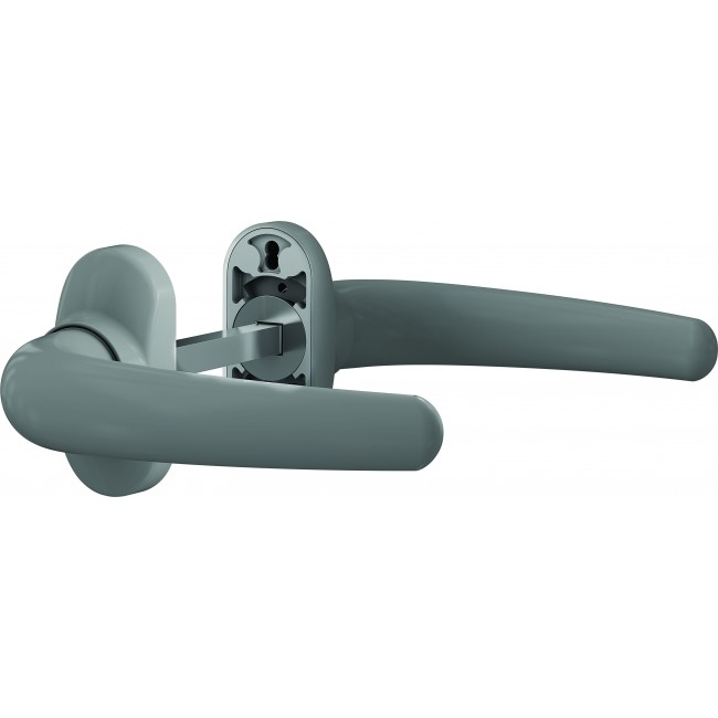 Visuel - SCOOT - Ensemble bequille double sur rosace étroite - Bec de cane - Gris 9006B_11503.jpg VACHETTE