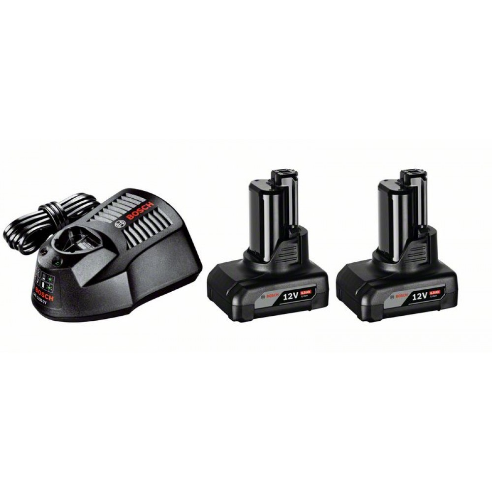 Batterie 12V 6Ah x 2 + chargeur GAL1230 CV Professional BOSCH | Bricozor