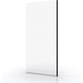Paroi de douche fixe Parma 2 noir - verre transparent - 90 cm AURLANE