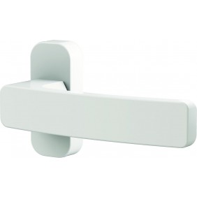 Poignées de porte sur rosaces étroites Quad pour menuiserie aluminium - blanc brillant VACHETTE
