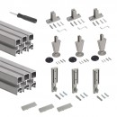 Kit de structure modulaire Zero sol et mur 3 profils et vérins - gris EMUCA
