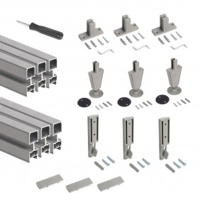 Kit de structure modulaire Zero sol et mur 3 profils et vérins - gris EMUCA