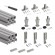 Kit de structure modulaire Zero sol et mur 3 profils et vérins - gris