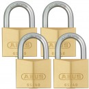 Cadenas à clé varié en laiton - anse cémentée - 65 - par 4 ABUS