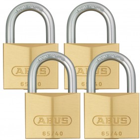 Cadenas à clé varié en laiton - anse cémentée - 65 - par 4 ABUS