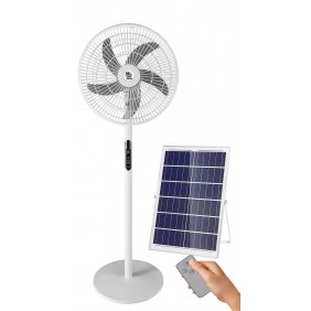 Ventilateur solaire hybride rechargeable - 3 vitesses - noir ou blanc BF LIGHT
