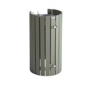 Entourage gris en lattes recyclées pour collecteur Collecmur sur poteau ROSSIGNOL