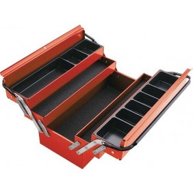 Boîte à outils métallique avec 5 cases - 200x440x200 mm - rouge SAM OUTILLAGE