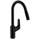 Mitigeur de cuisine avec douchette extractible 2 jets - noir mat - Focus M41 HANSGROHE