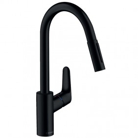 Mitigeur de cuisine avec douchette extractible 2 jets - noir mat - Focus M41 HANSGROHE