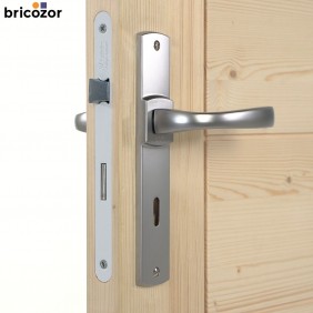 Poignées de porte design - entraxe 195 mm - chromé velour - Muze VACHETTE