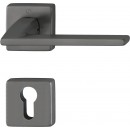 Poignées de porte sur rosaces carrées Bergamo C7 -laiton anthracite satiné HOPPE