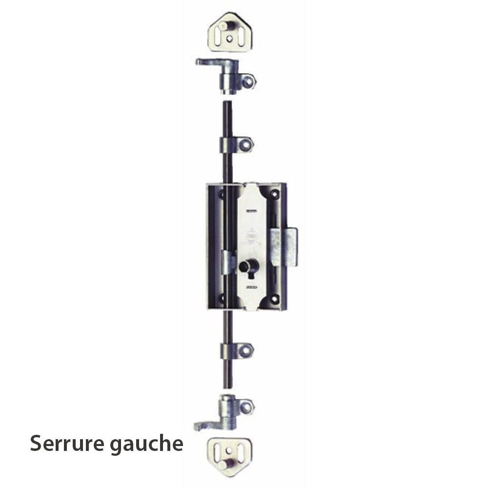 Serrure de meuble espagnolette - 3 points - S45 - 12.383 SERFA | Bricozor