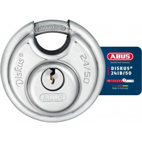 Cadenas à clé - rond - en inox - cylindre protégé - Diskus® 24IB/50 ABUS