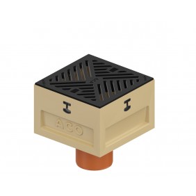 Siphon de sol bas DN110 grille fonte noire 250x250mm B125 Europoint ACO