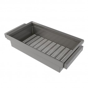 Kit panier métallique et rack ajustable Quartz pour armoires - titane EMUCA