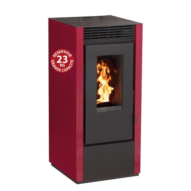 Poêle à granulés de 6Kw - Marina Bordeaux / Noir ou Blanc Interstoves